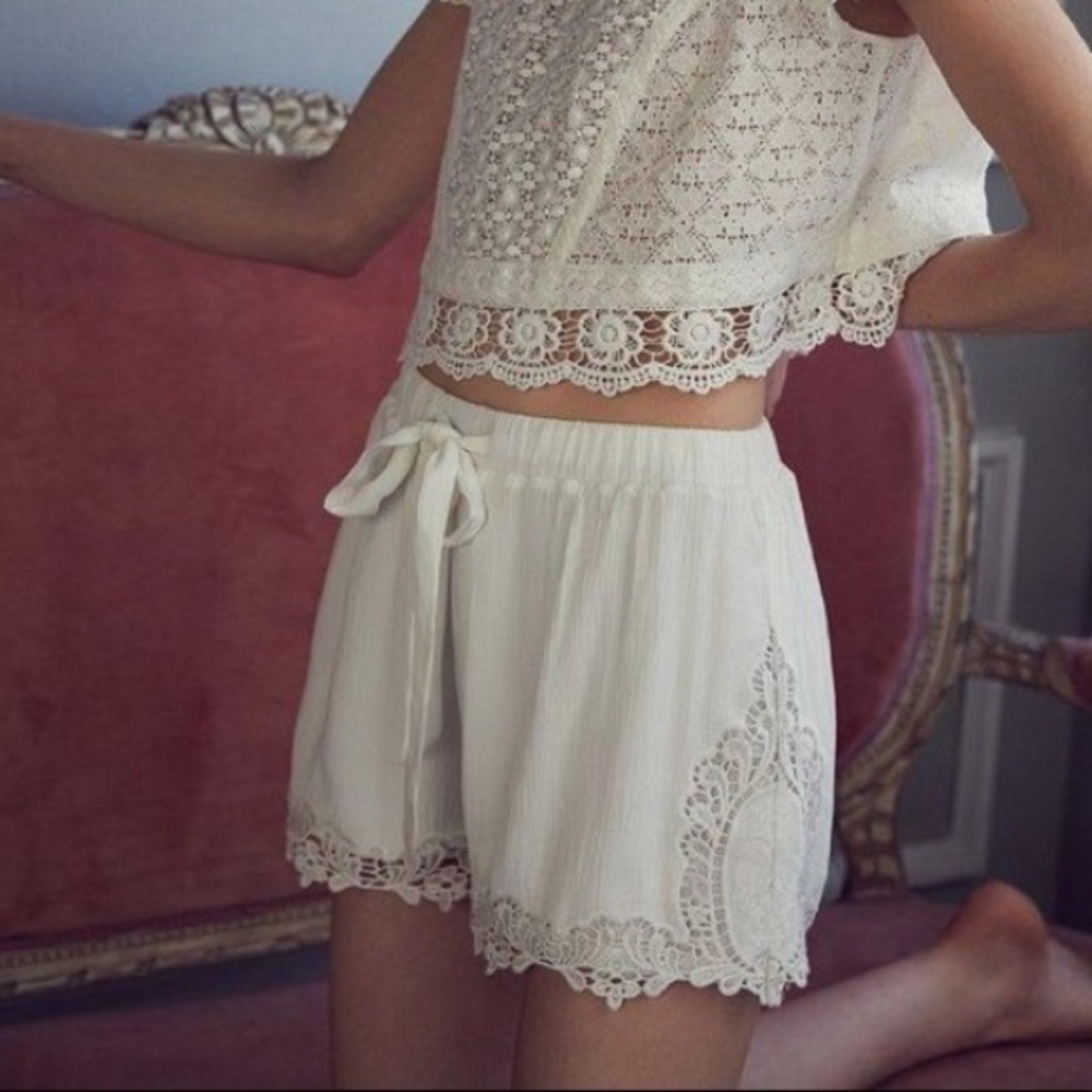 White Lace Urban Outfitters Shorts